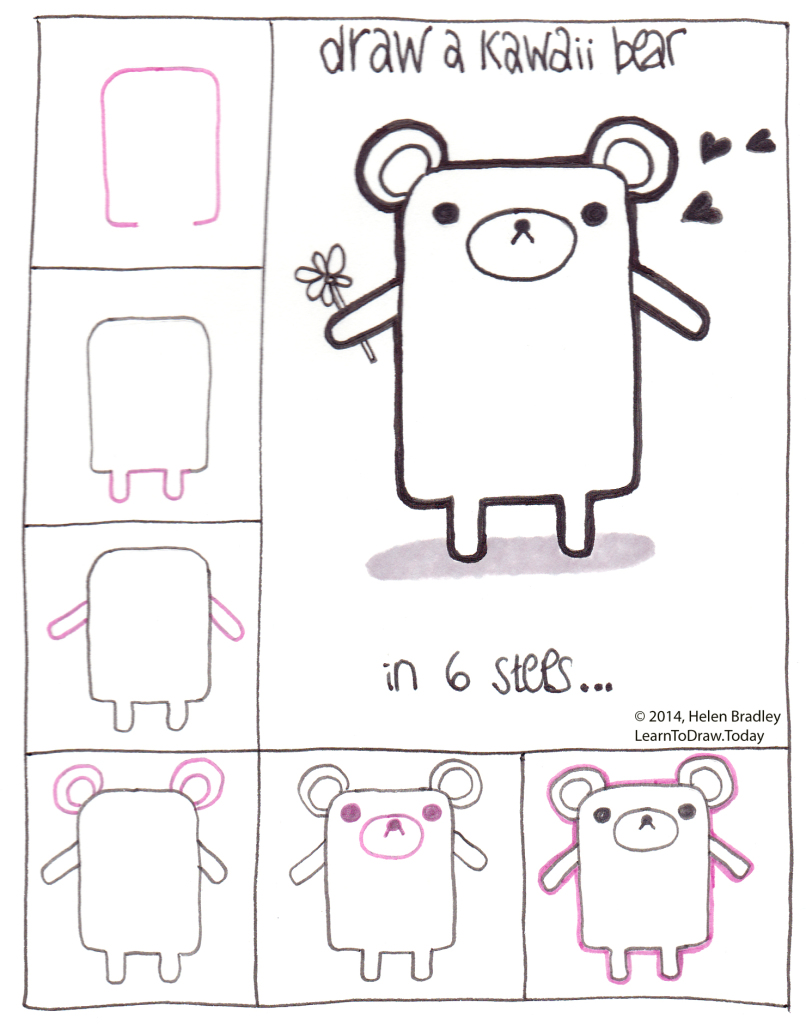 kawaii teddy bear learn to draw 