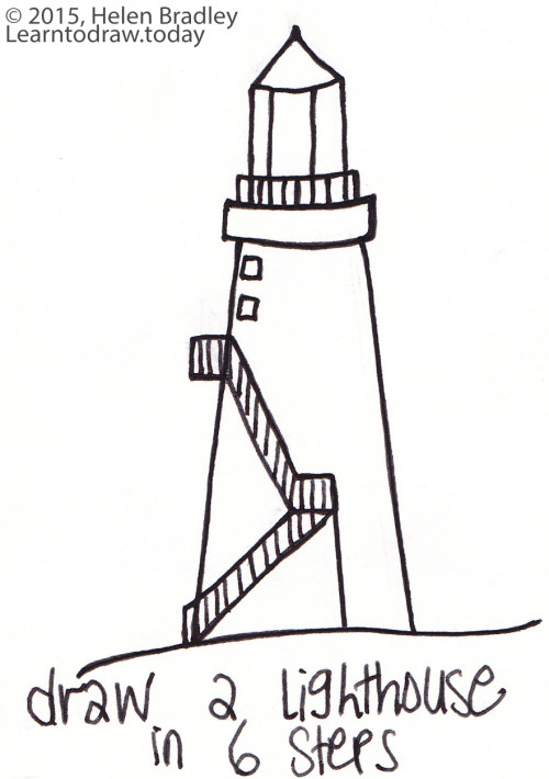 Learn to draw a Lighthouse in 6 steps Learn To Draw