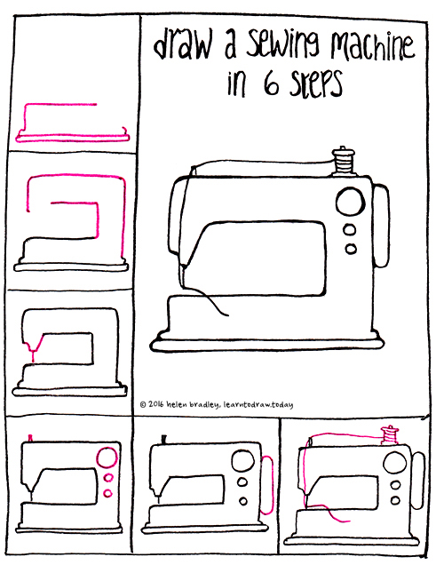 Learn to Draw a Sewing Machine in 6 steps Learn To Draw