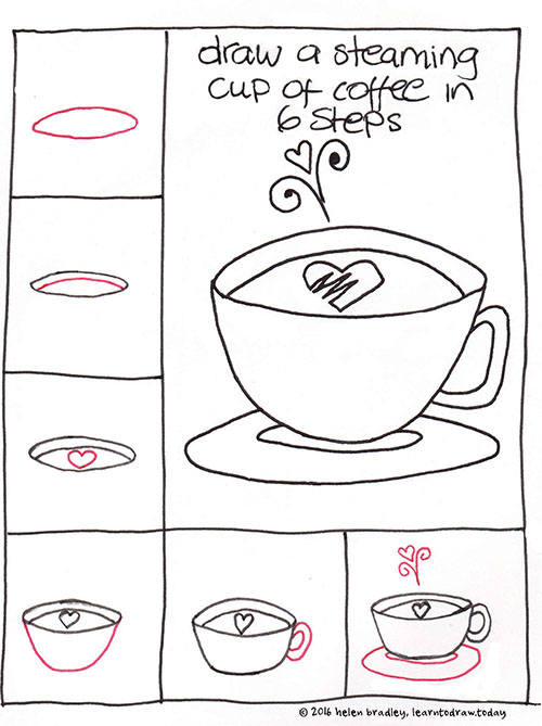 Learn to Draw a Cup of Coffee in 6 Steps Learn To Draw