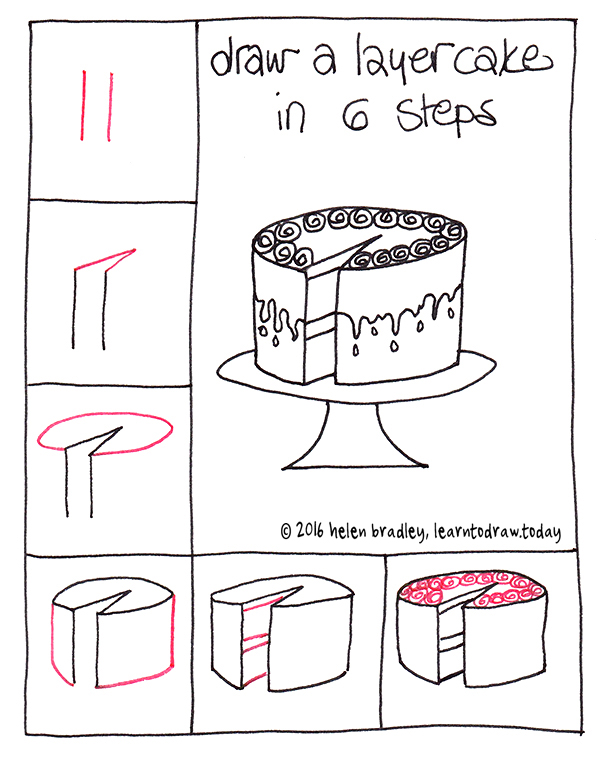Birthday Cake Drawing Step By Step The Cake Boutique