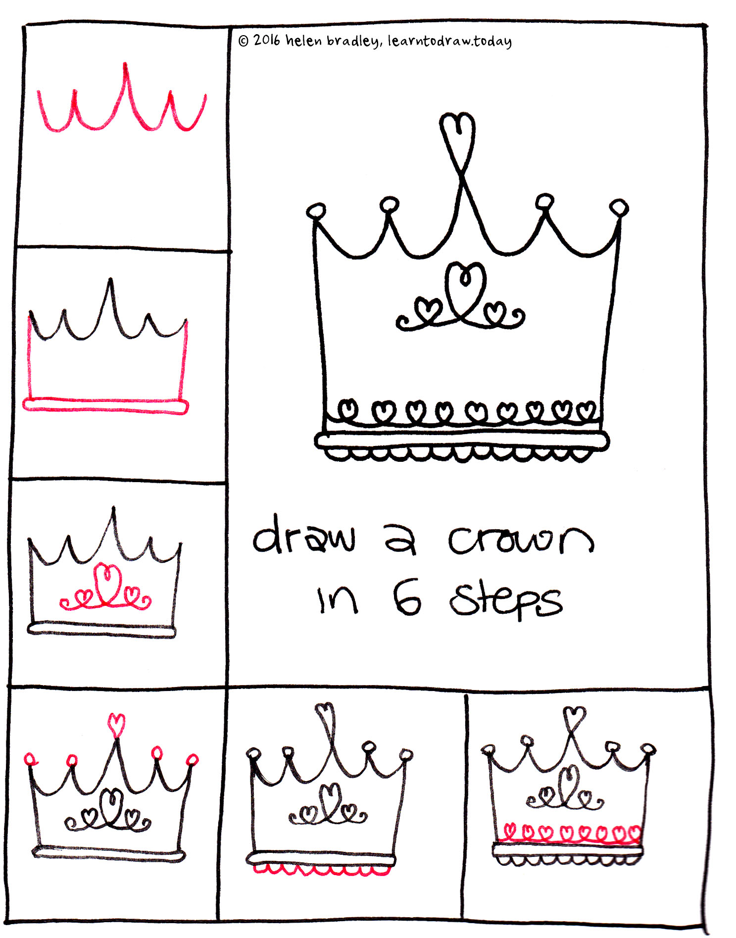 Easy Princess Crown Drawing