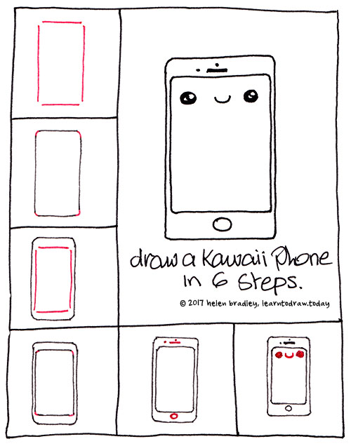 Learn to Draw an IPhone in 6 steps : Learn To Draw