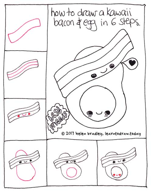 Kawaii Bacon and Eggs in six steps