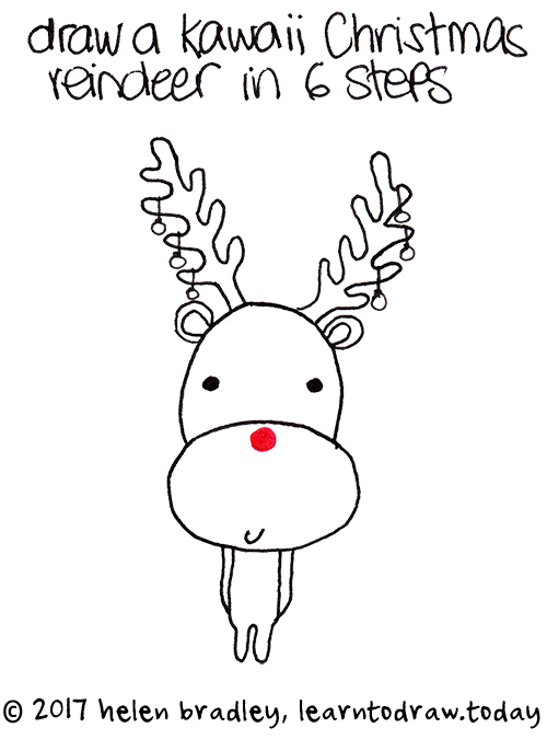 How to draw a cute reindeer in a few simple steps