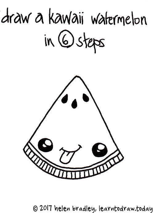 Draw A Kawaii Watermelon In 6 Simple Steps Learn To Draw