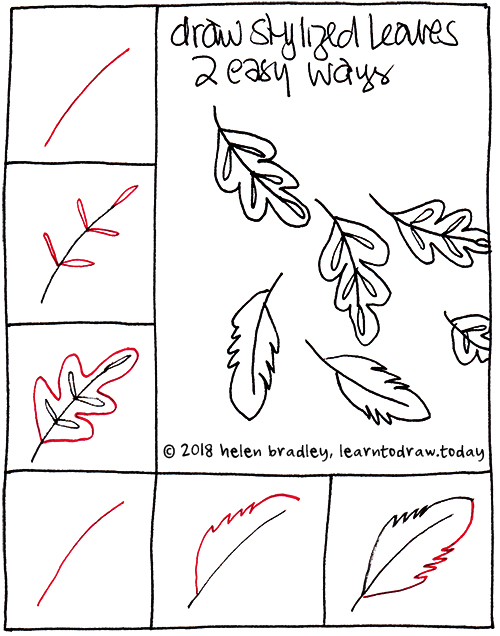learn to draw leaves simple and fast