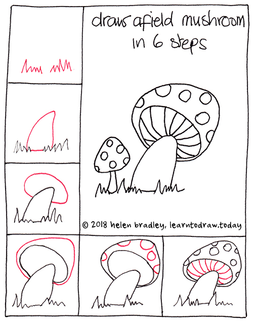 How to Draw a Mushroom fast and simple