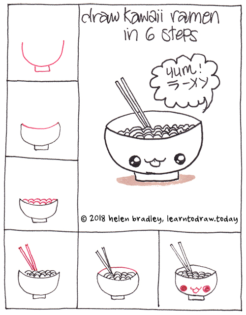 How To Draw Kawaii Ramen In Six Steps Learn To Draw Please respect each stuff and artist, no stolen draw, do not claim as your own, no redistribute. learn to draw