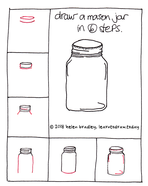 How to Draw a Mason Jar in Six Easy Steps Learn To Draw
