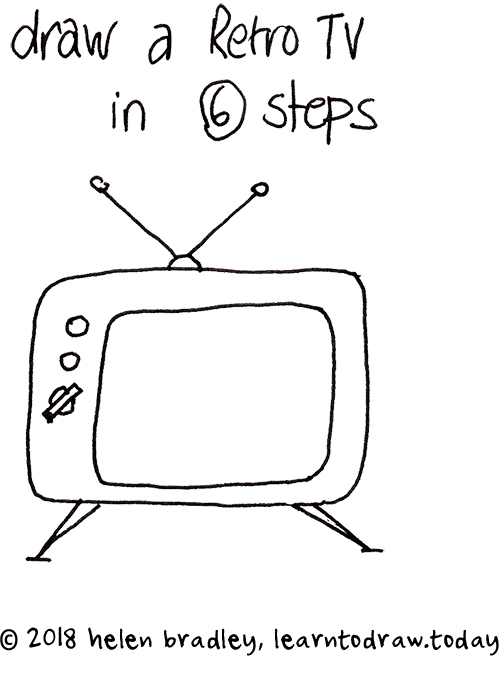 Draw a Retro TV in six steps : Learn To Draw