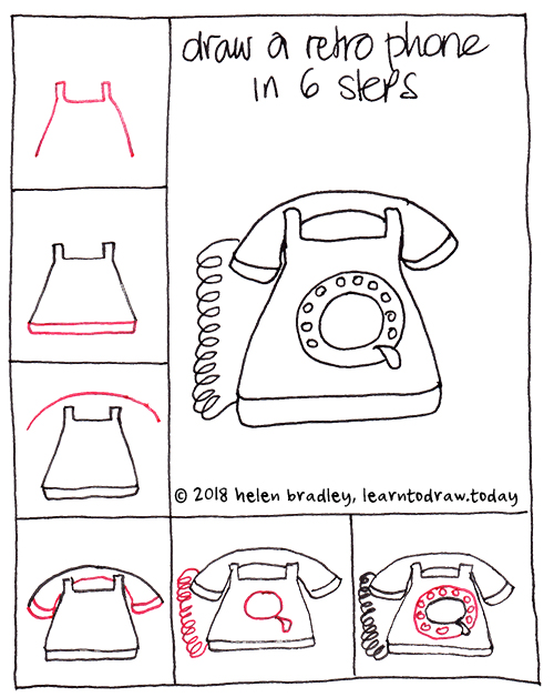 Retro Phone Sketch
