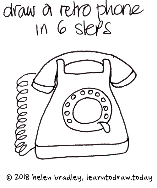 Retro Phone Drawing