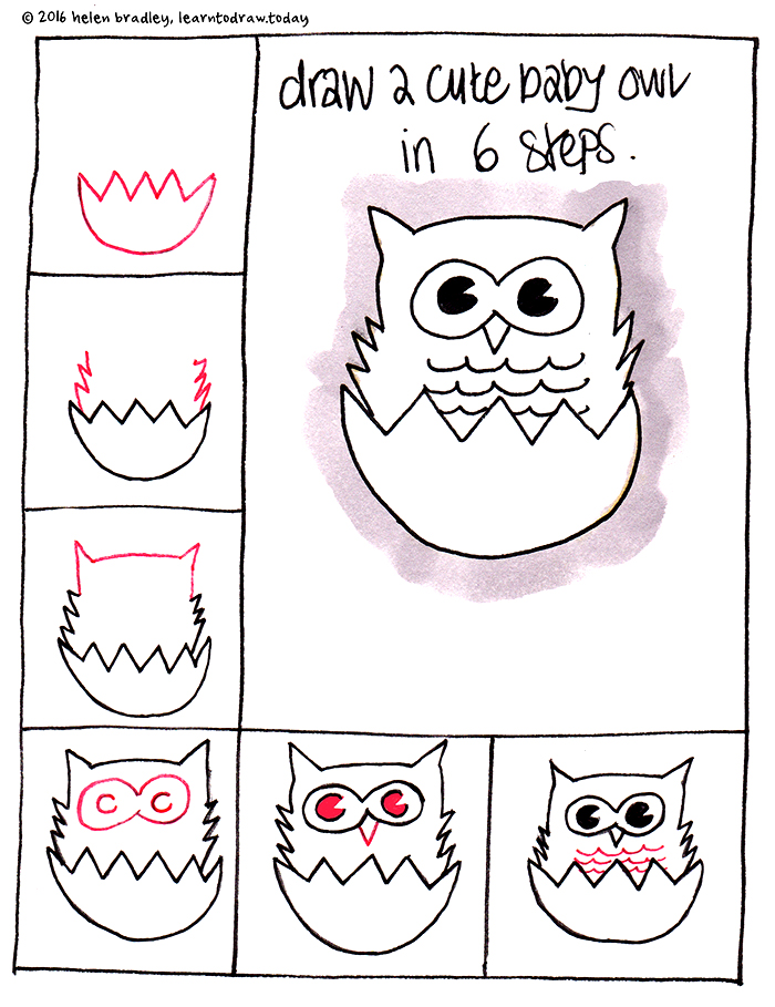 How To Draw A Cute Baby Owl