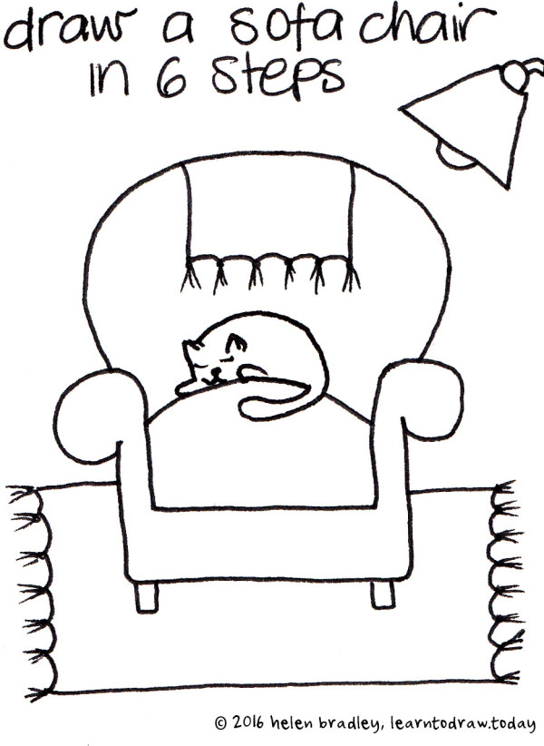 Learn To Draw A Sofa Chair In 6 Steps